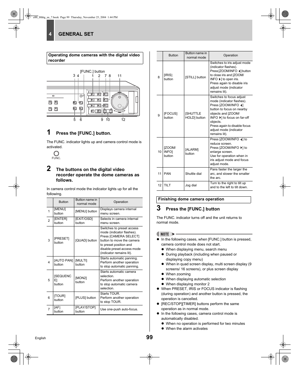 General set 4 | Sanyo DSR-3709 User Manual | Page 100 / 126