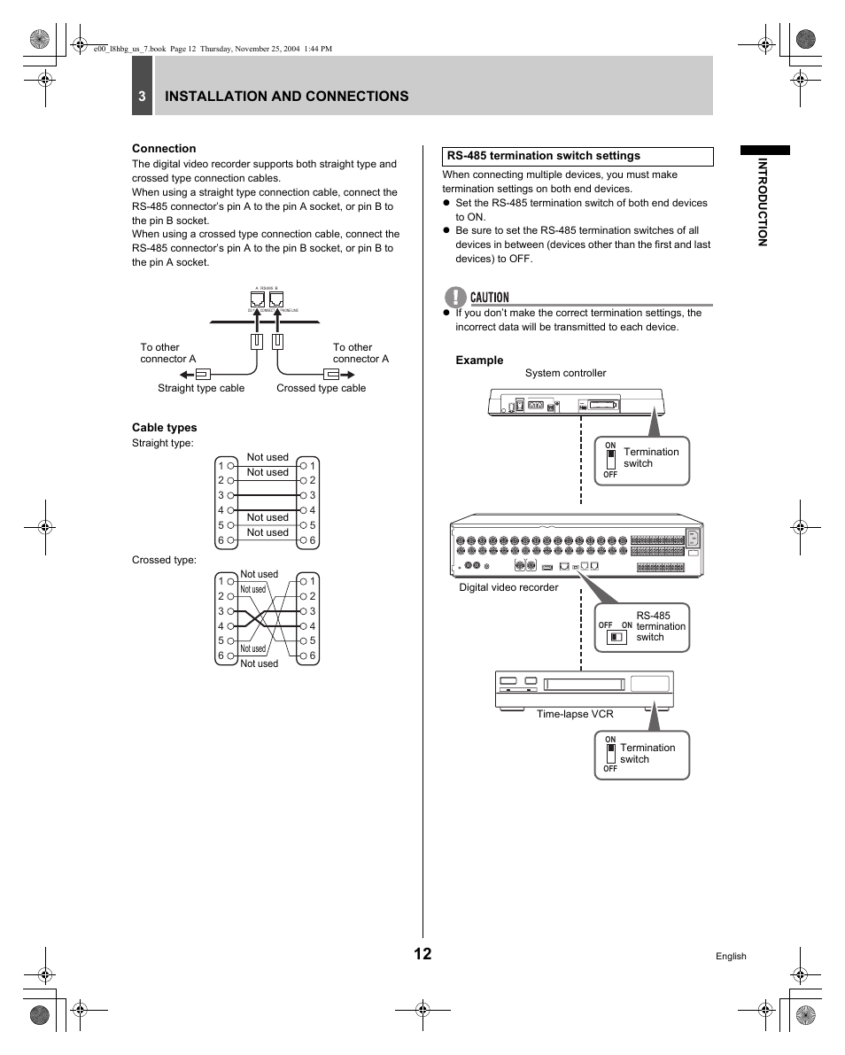 Installation and connections 3 | Sanyo DSR-3709 User Manual | Page 13 / 126