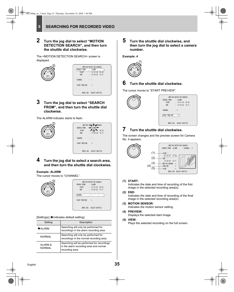Searching for recorded video 5 | Sanyo DSR-3709 User Manual | Page 36 / 126