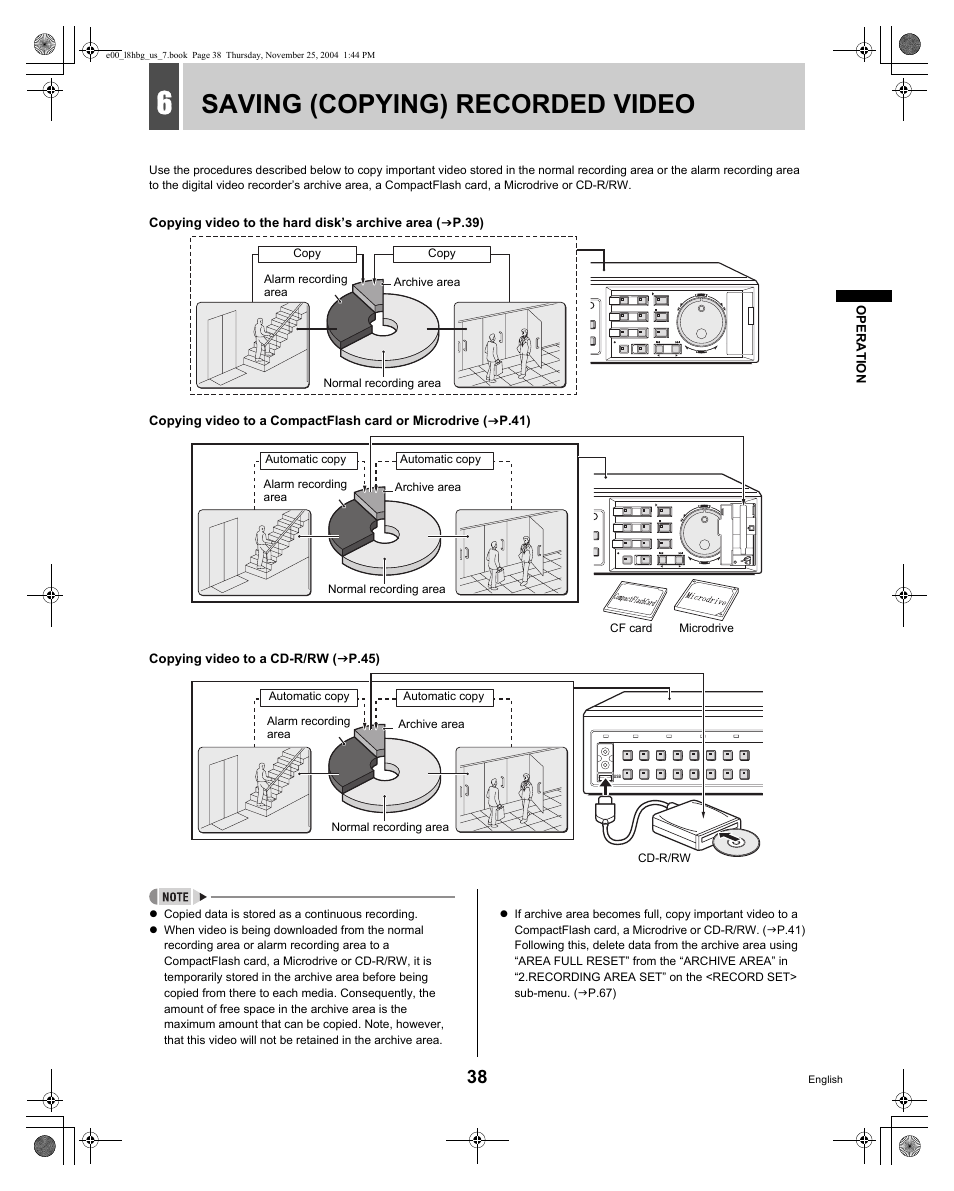 Saving (copying) recorded video | Sanyo DSR-3709 User Manual | Page 39 / 126