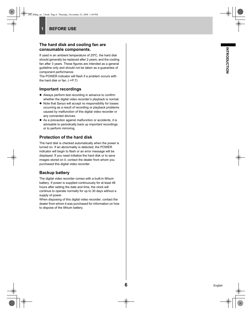 Sanyo DSR-3709 User Manual | Page 7 / 126