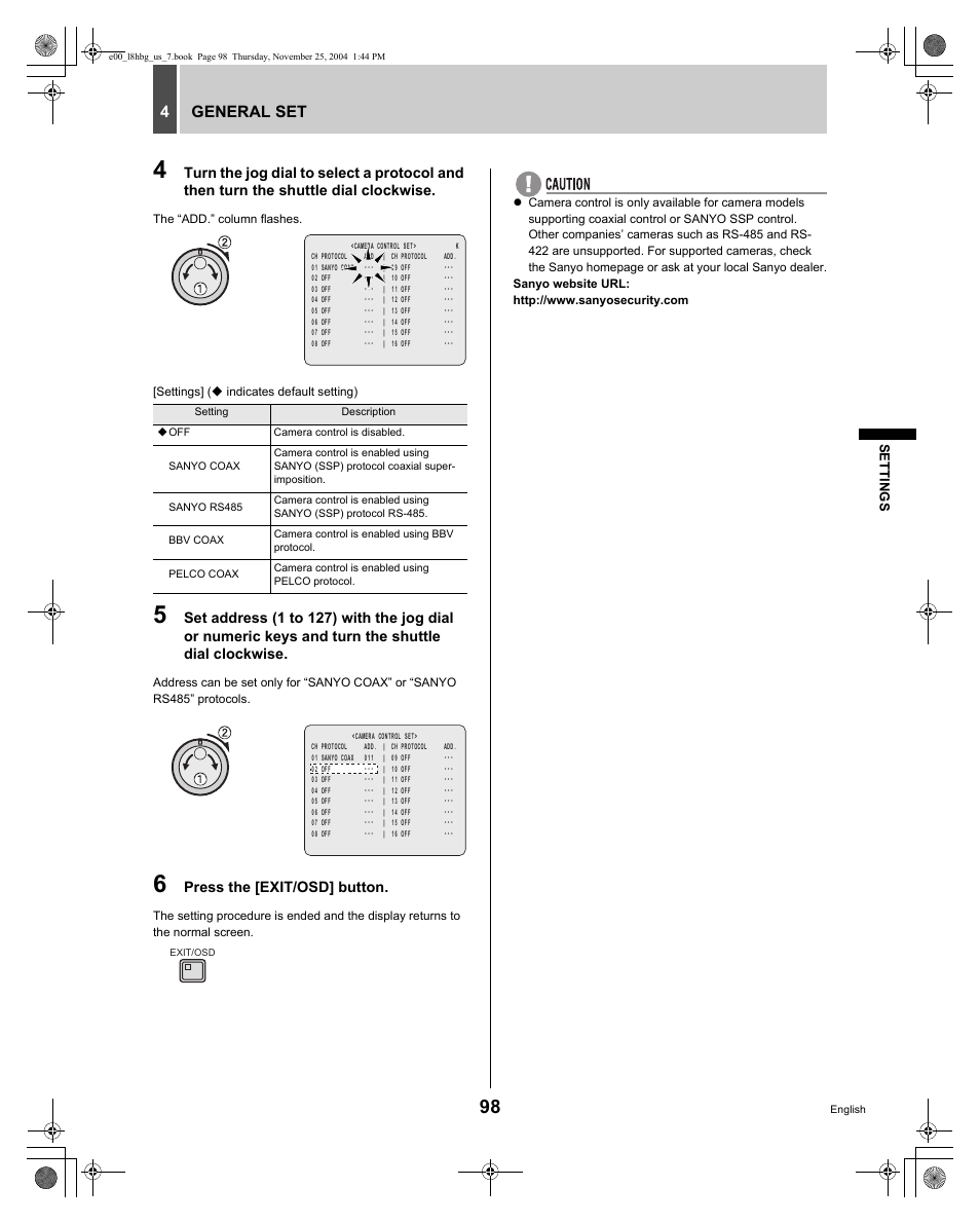 Sanyo DSR-3709 User Manual | Page 99 / 126