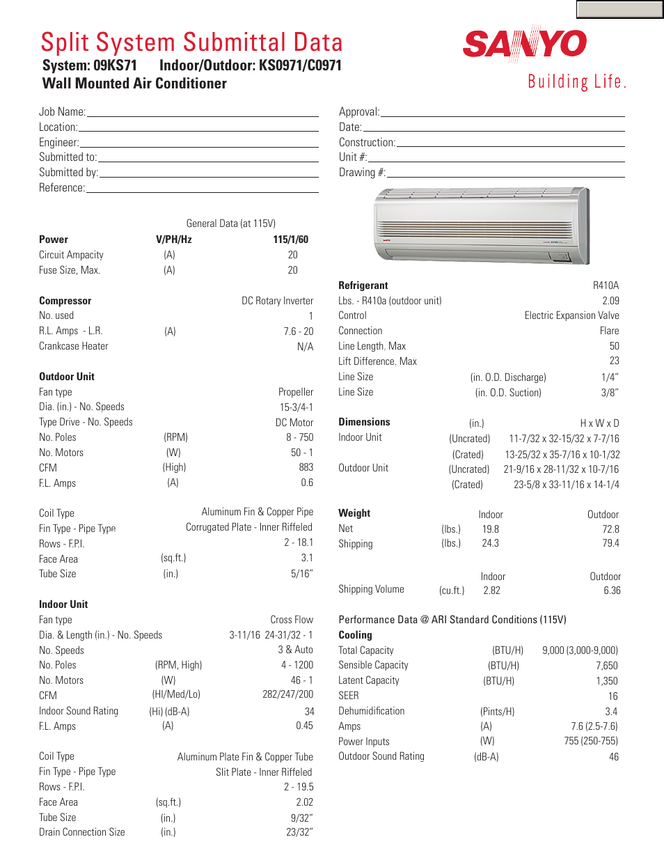 Sanyo 09KS71 User Manual | 2 pages