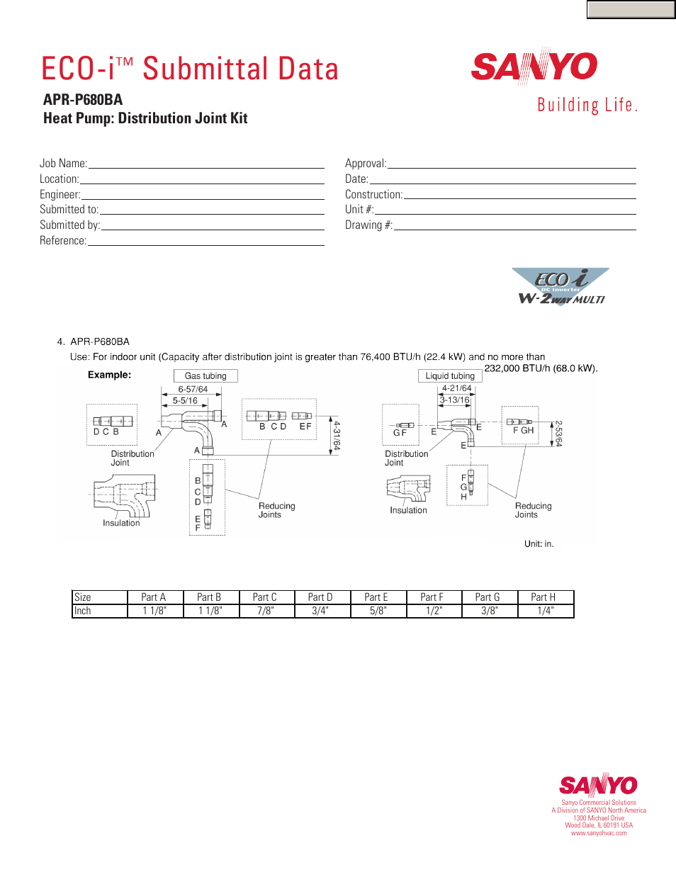 Sanyo ECO-i APR-P680BA User Manual | 1 page