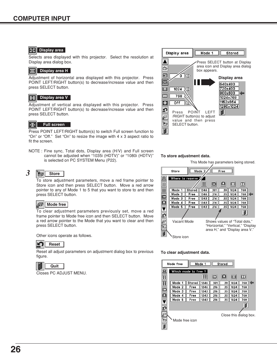 Computer input | Sanyo plc-su32 User Manual | Page 26 / 48