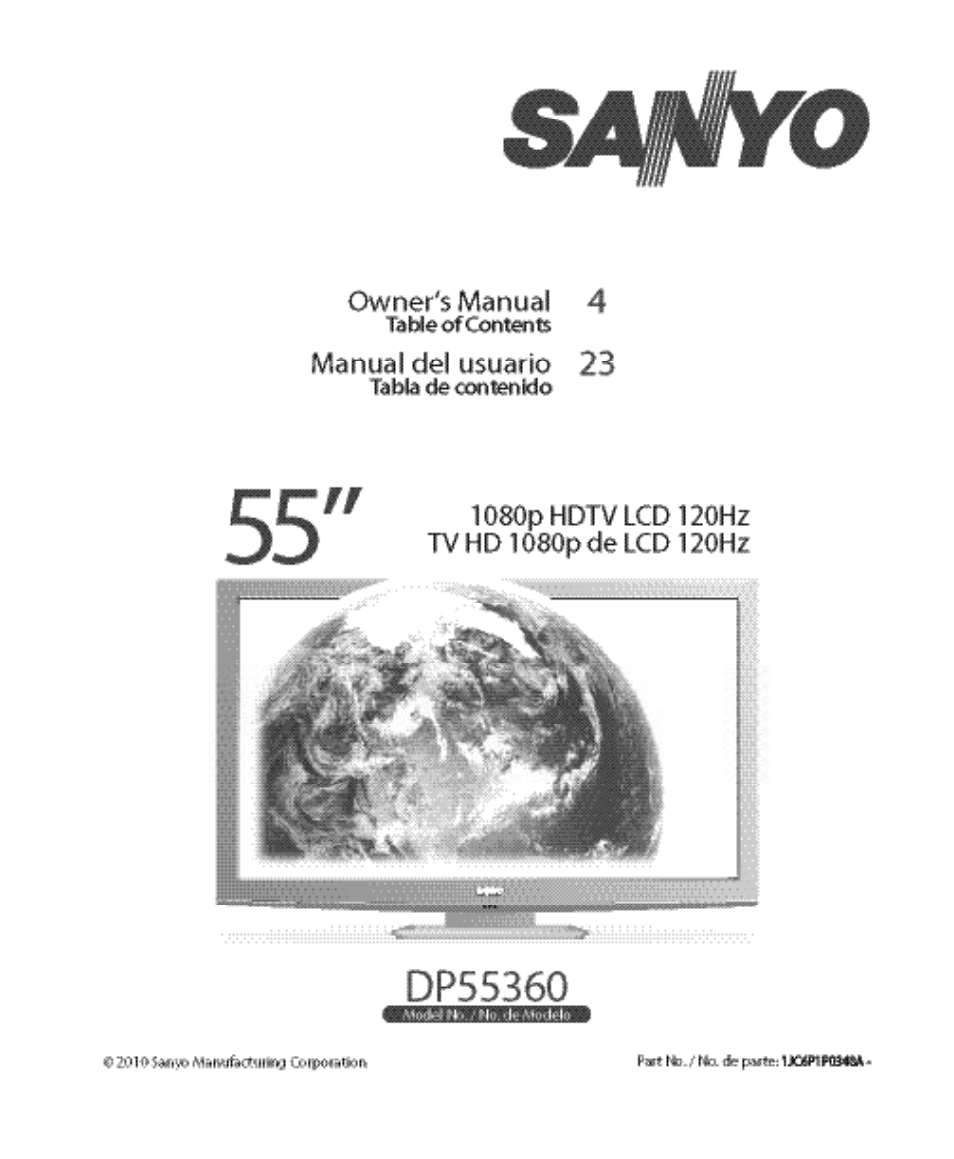 Sanyo DP55360 User Manual | 40 pages