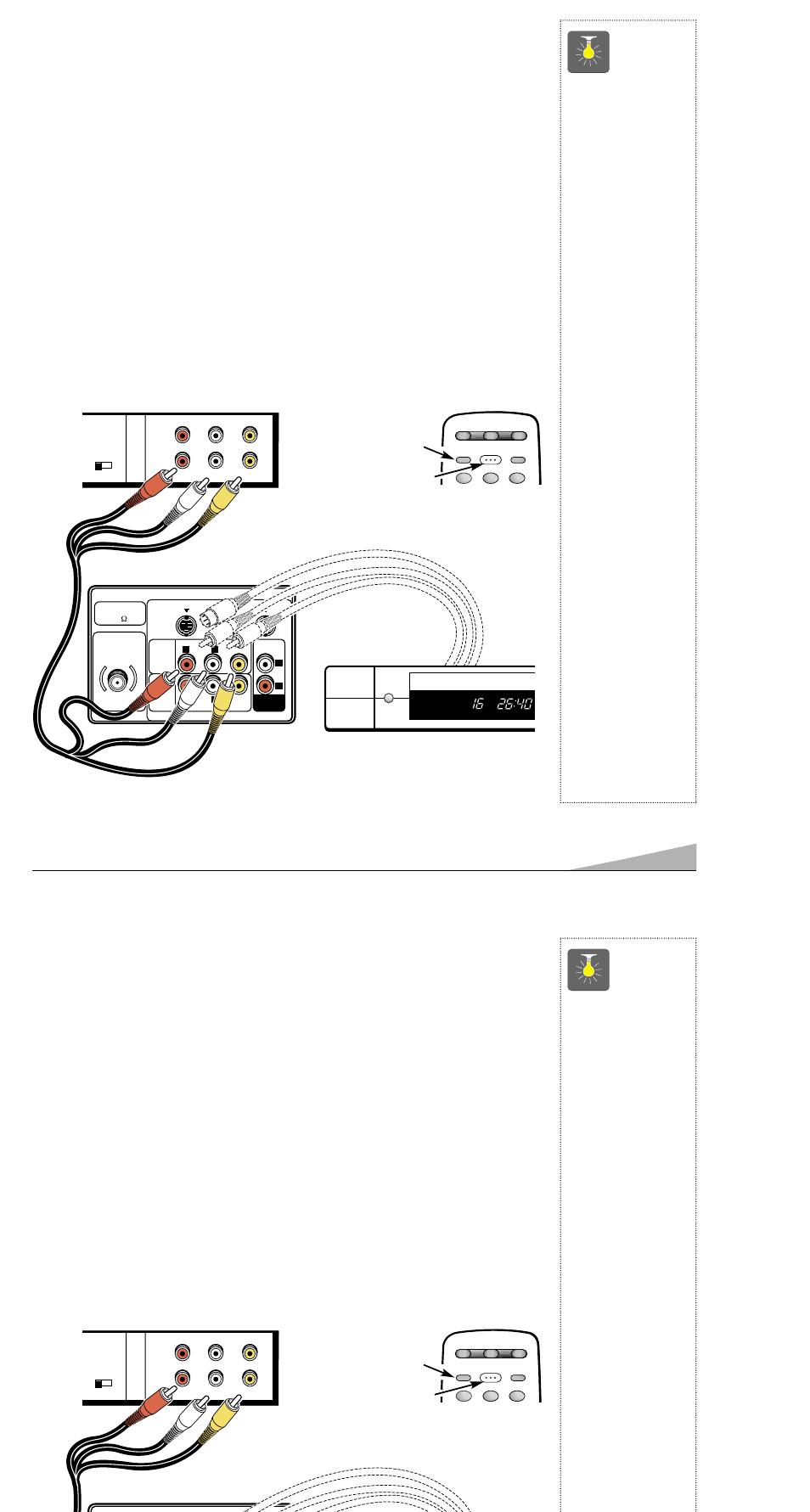 Using the a udio/ video input jacks, Quicktips | Sanyo AVM-3259G User Manual | Page 11 / 36