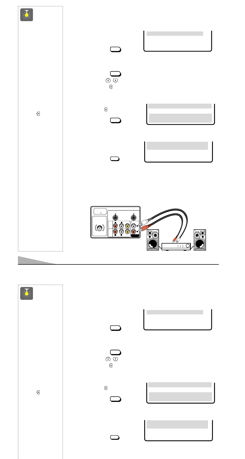 Usando la salida de audio, 28 agregando o borrando canales, Seleccionando el desplegado de lenguaje | Consejos rápidos, Agregando o borrando canales | Sanyo AVM-3259G User Manual | Page 28 / 36