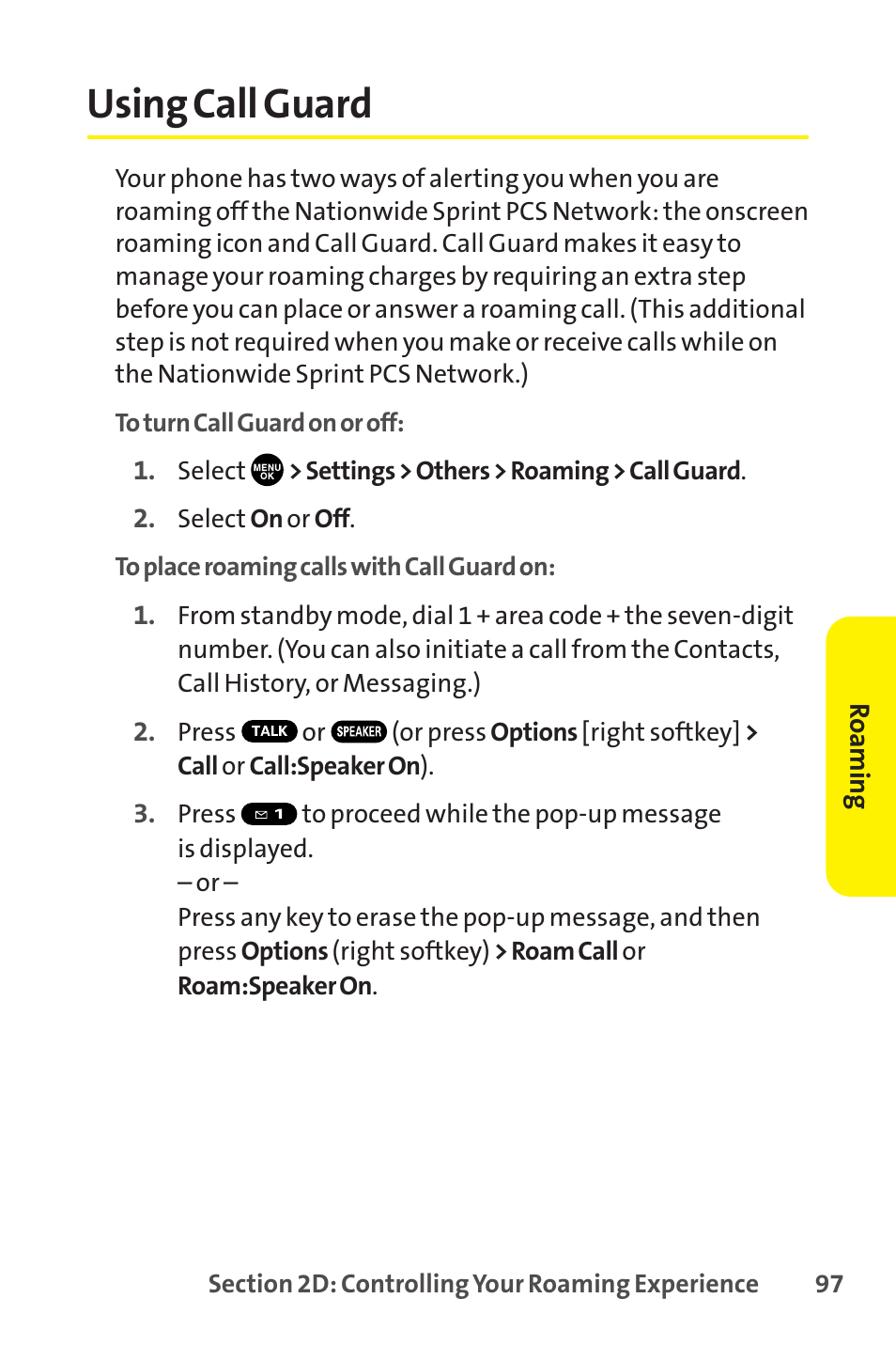 Using call guard | Sanyo SCP-8400 User Manual | Page 113 / 282