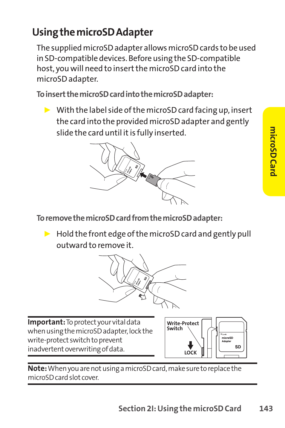 Using the microsd adapter, Micr osd c a rd | Sanyo SCP-8400 User Manual | Page 159 / 282