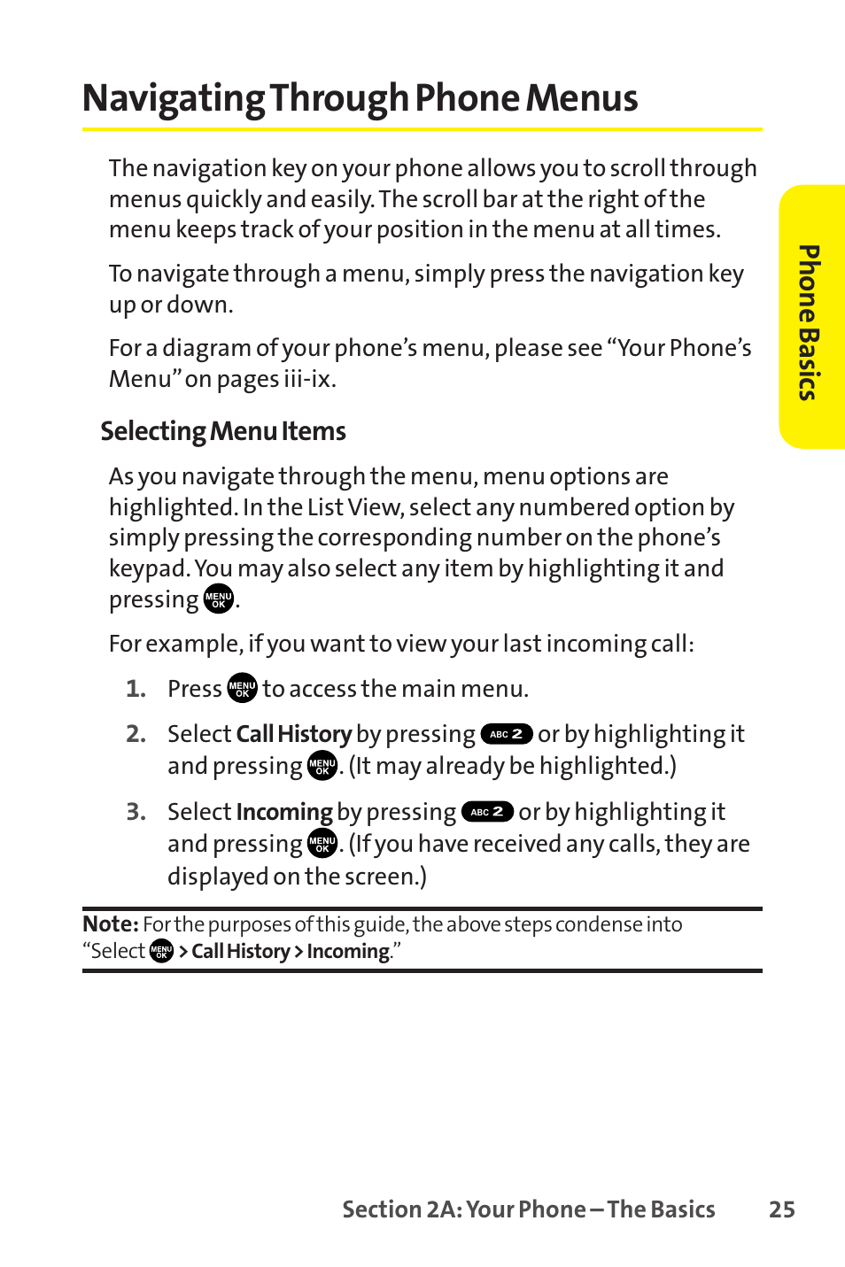 Navigating through phone menus, Phone basics | Sanyo SCP-8400 User Manual | Page 41 / 282