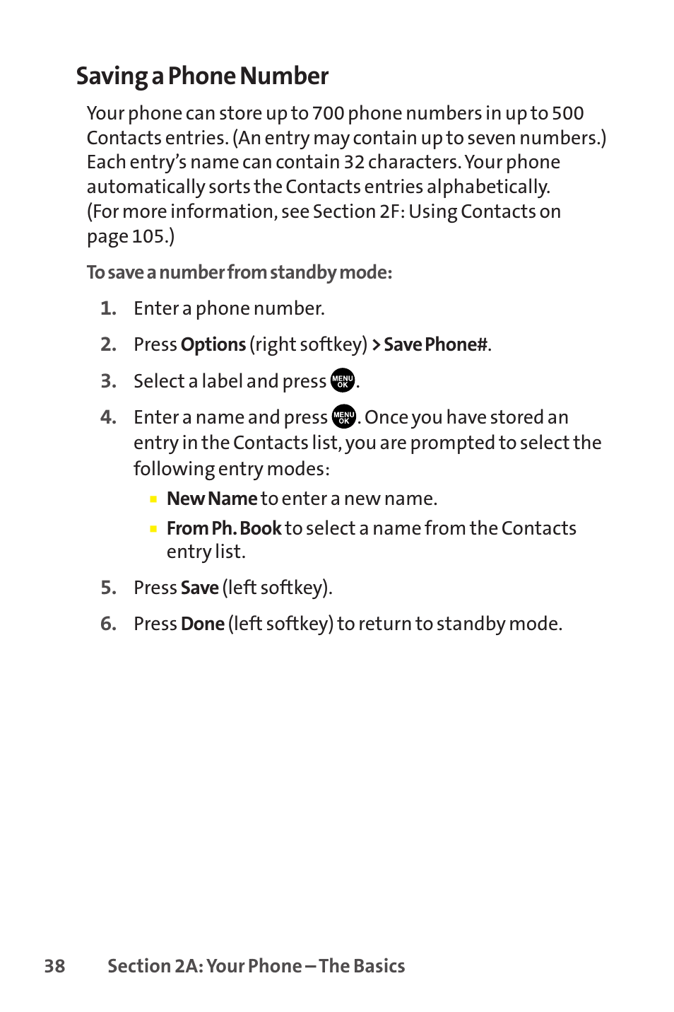 Saving a phone number | Sanyo SCP-8400 User Manual | Page 54 / 282