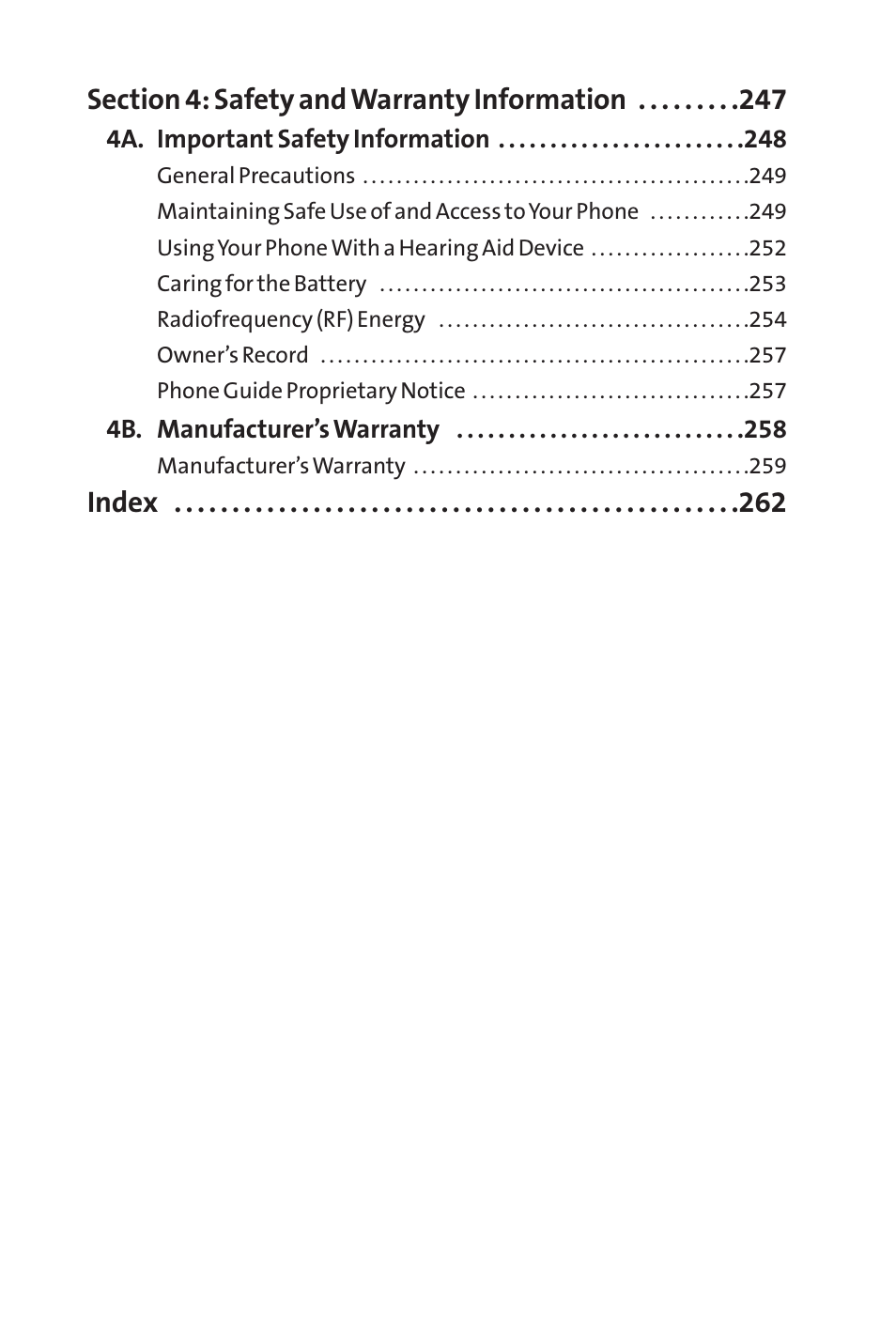 Index | Sanyo SCP-8400 User Manual | Page 6 / 282