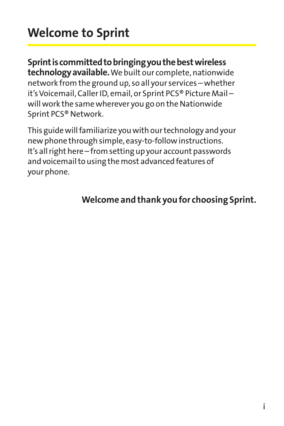 Welcome to sprint | Sanyo SCP-8400 User Manual | Page 7 / 282