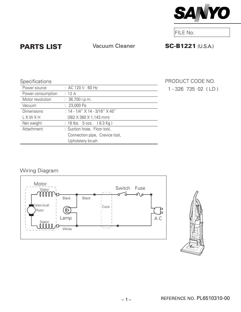 Sanyo SC-B1221 User Manual | 4 pages