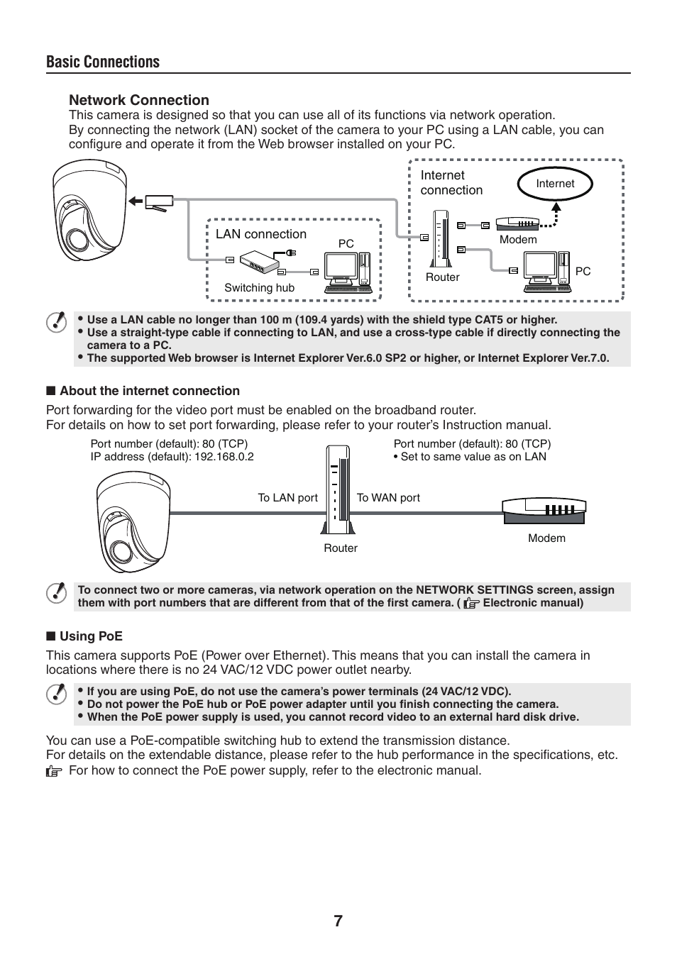 7basic connections | Sanyo MEGAPIXEL VCC-HD5400 User Manual | Page 8 / 17