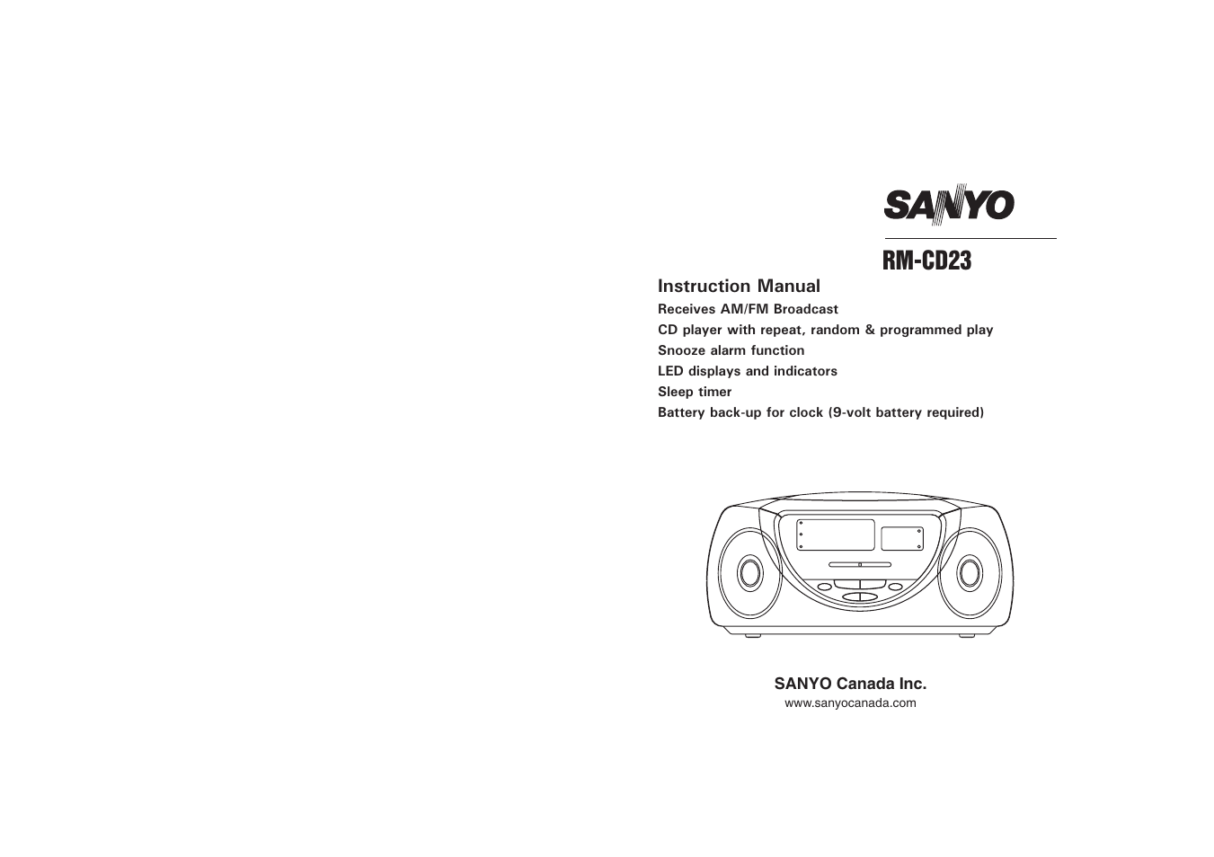 Sanyo RM-CD23 User Manual | 8 pages