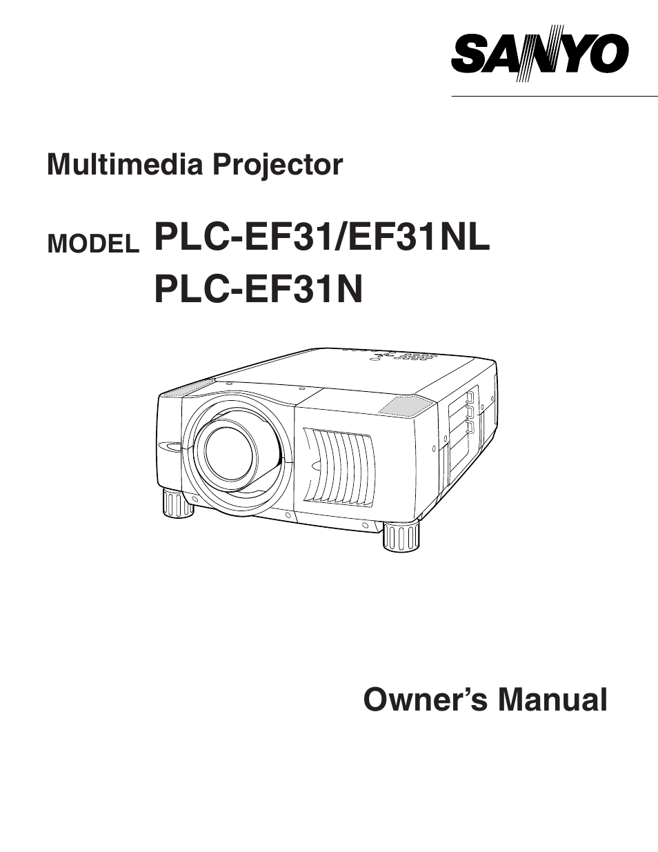 Sanyo PLC-EF31NL User Manual | 52 pages