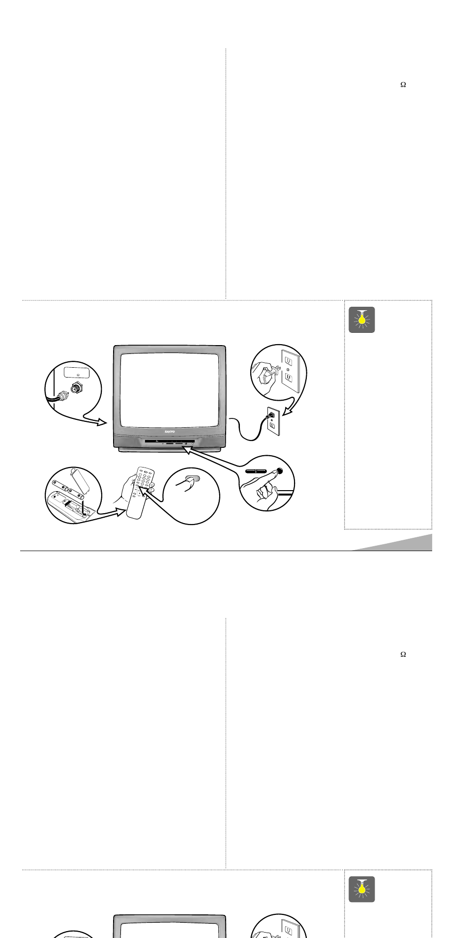 Specifications, Features, Quicktips | Basic setup | Sanyo AVM-2550S User Manual | Page 3 / 48