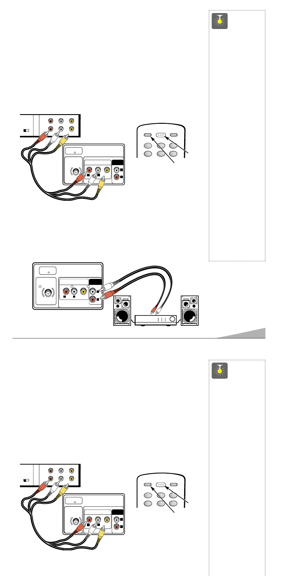 Usando las enradas de audio/ video, Usando la salida de audio | Sanyo AVM-2550S User Manual | Page 41 / 48