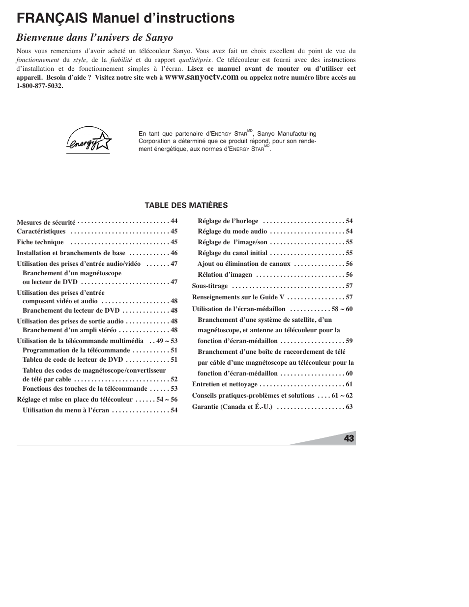 Sanyo DS27820 User Manual | Page 43 / 64