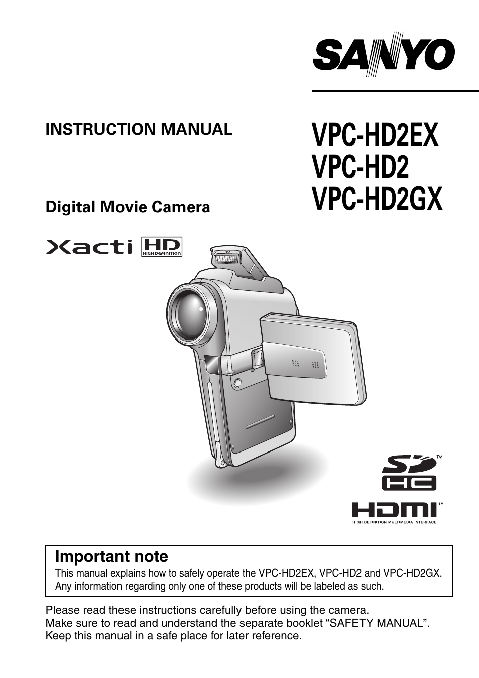 Sanyo Xacti VPC-HD2 User Manual | 227 pages