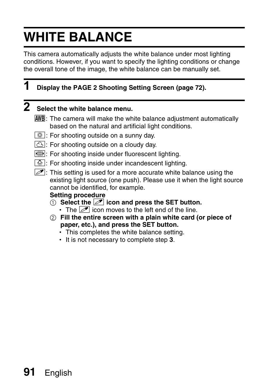 White balance | Sanyo Xacti VPC-HD2 User Manual | Page 105 / 227