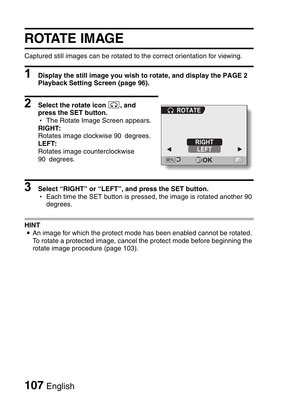 Rotate image | Sanyo Xacti VPC-HD2 User Manual | Page 121 / 227