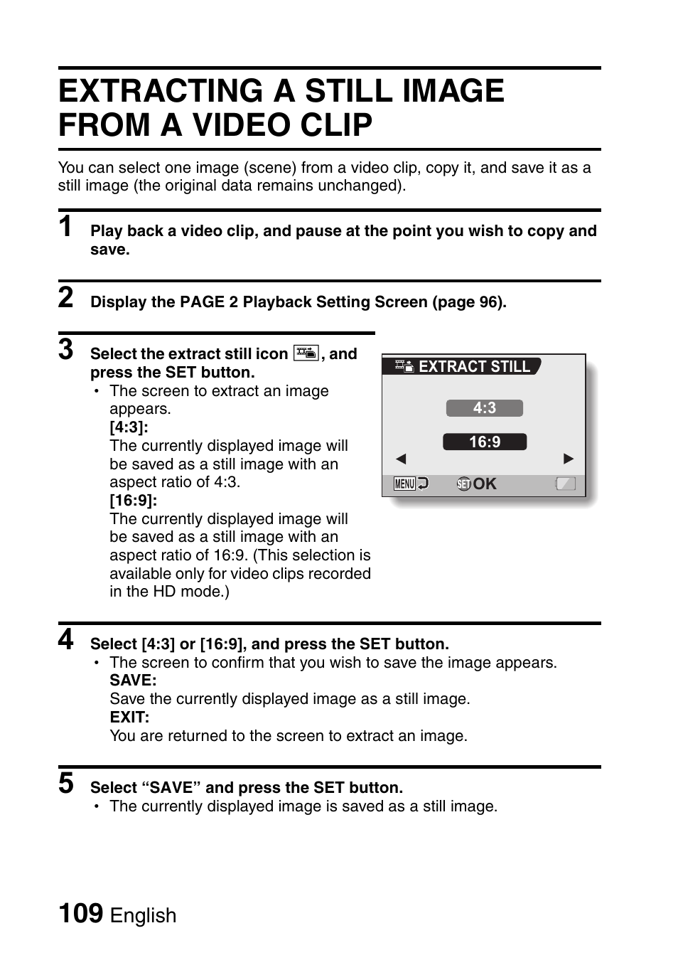 Extracting a still image from a video clip | Sanyo Xacti VPC-HD2 User Manual | Page 123 / 227