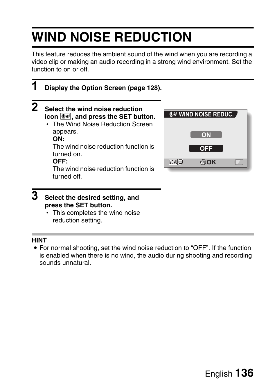 Wind noise reduction | Sanyo Xacti VPC-HD2 User Manual | Page 150 / 227