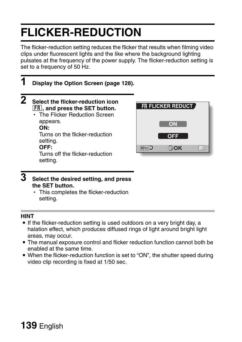 Flicker-reduction | Sanyo Xacti VPC-HD2 User Manual | Page 153 / 227