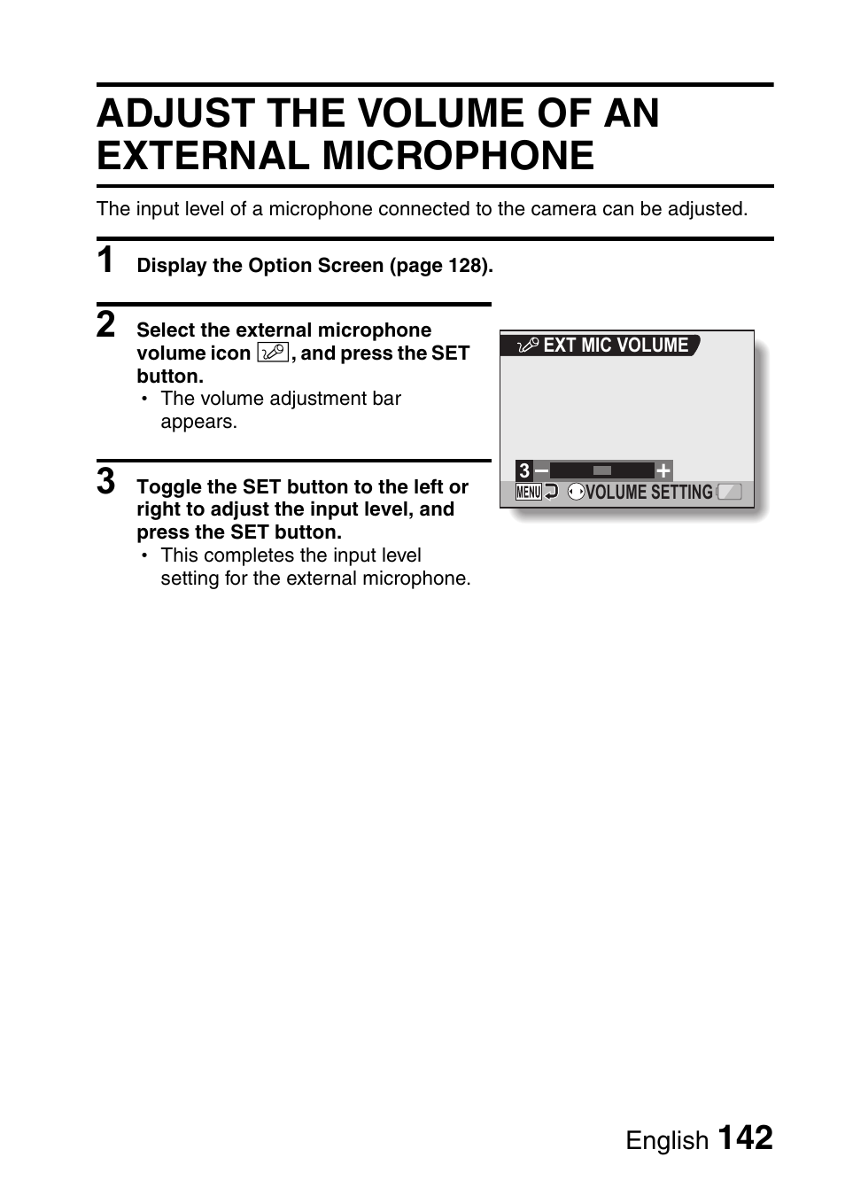 Adjust the volume of an external microphone | Sanyo Xacti VPC-HD2 User Manual | Page 156 / 227