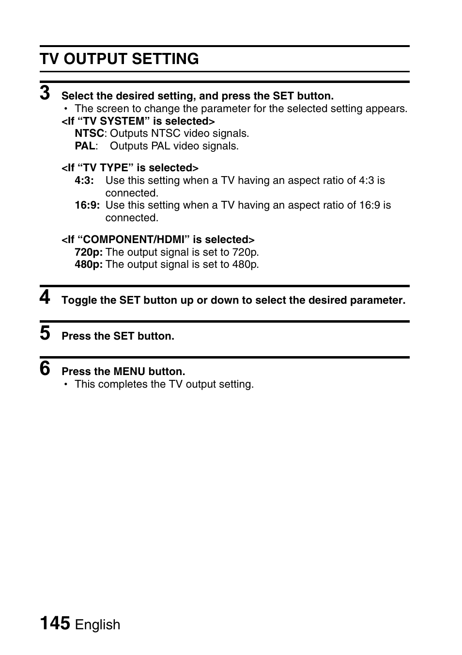 Tv output setting | Sanyo Xacti VPC-HD2 User Manual | Page 159 / 227