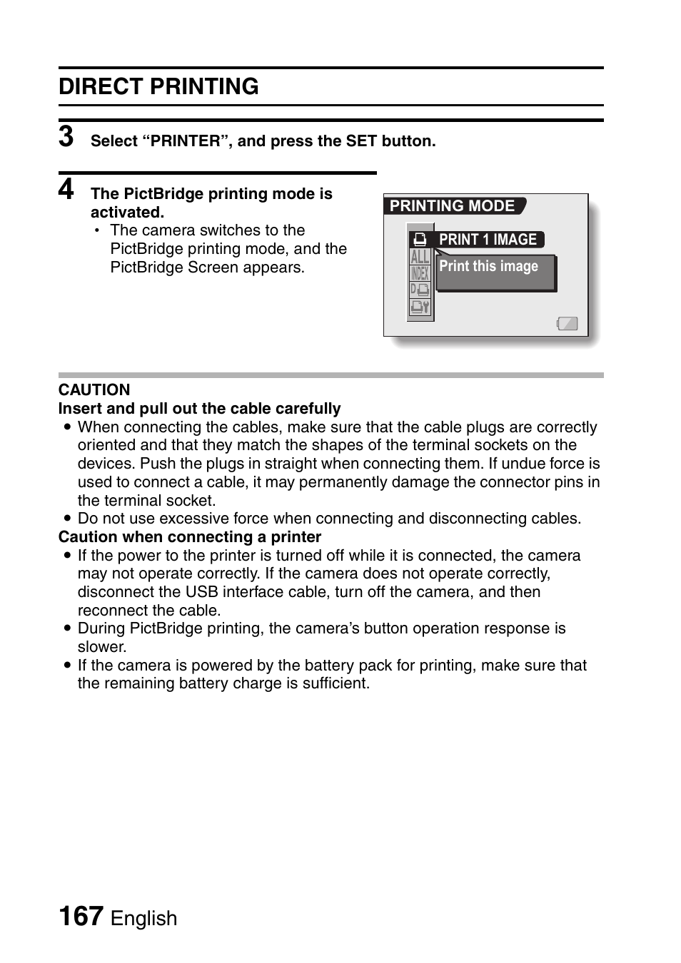 Direct printing, English | Sanyo Xacti VPC-HD2 User Manual | Page 181 / 227