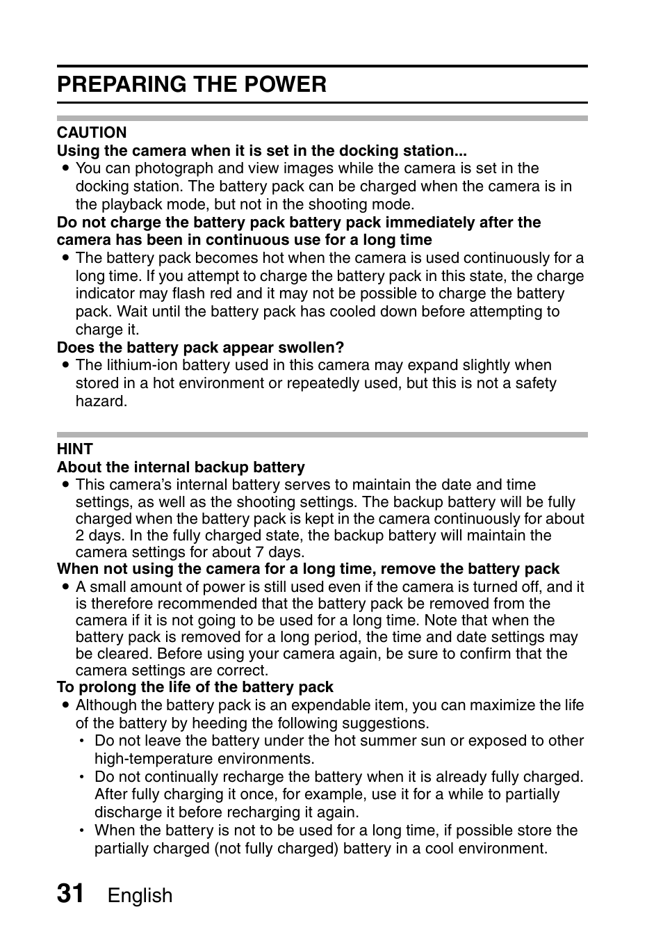 Preparing the power, English | Sanyo Xacti VPC-HD2 User Manual | Page 45 / 227