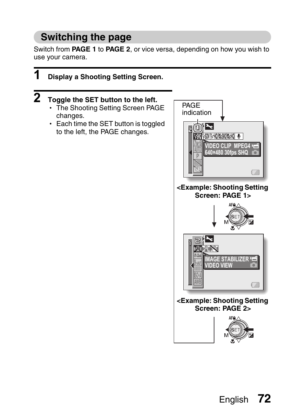 Switching the page, English | Sanyo Xacti VPC-HD2 User Manual | Page 86 / 227