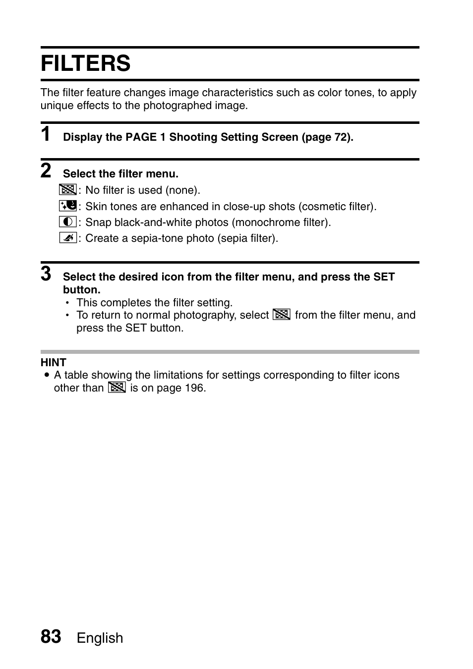 Filters | Sanyo Xacti VPC-HD2 User Manual | Page 97 / 227