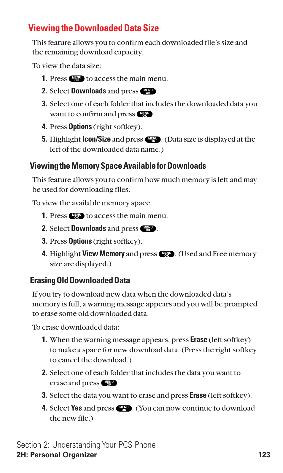 Viewing the downloaded data size | Sanyo VM4500 User Manual | Page 135 / 244