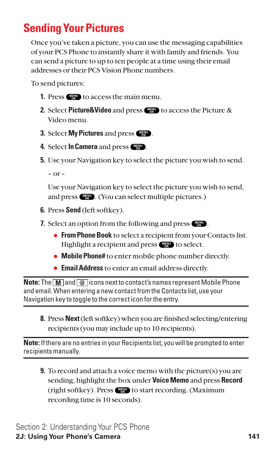Sending your pictures | Sanyo VM4500 User Manual | Page 153 / 244