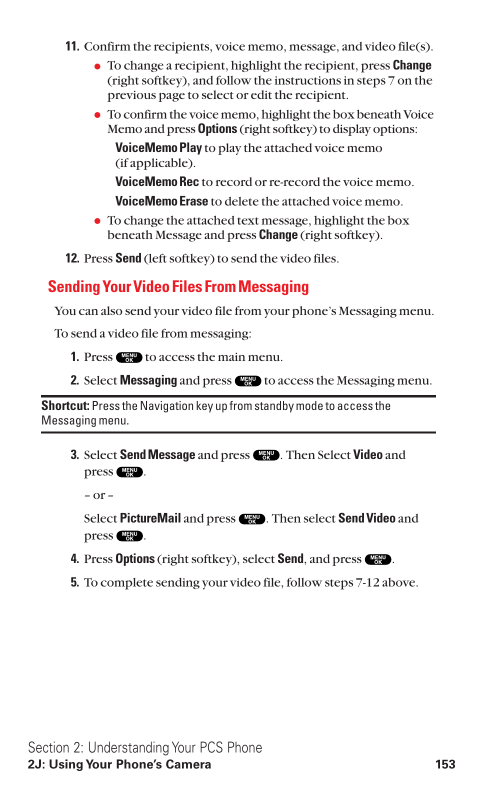 Sending your video files from messaging | Sanyo VM4500 User Manual | Page 165 / 244