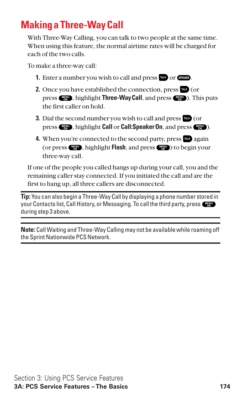 Making a three-way call | Sanyo VM4500 User Manual | Page 186 / 244