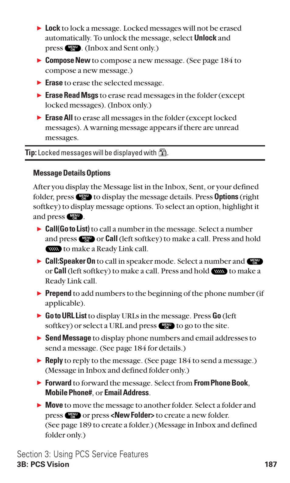 Erase to erase the selected message | Sanyo VM4500 User Manual | Page 199 / 244