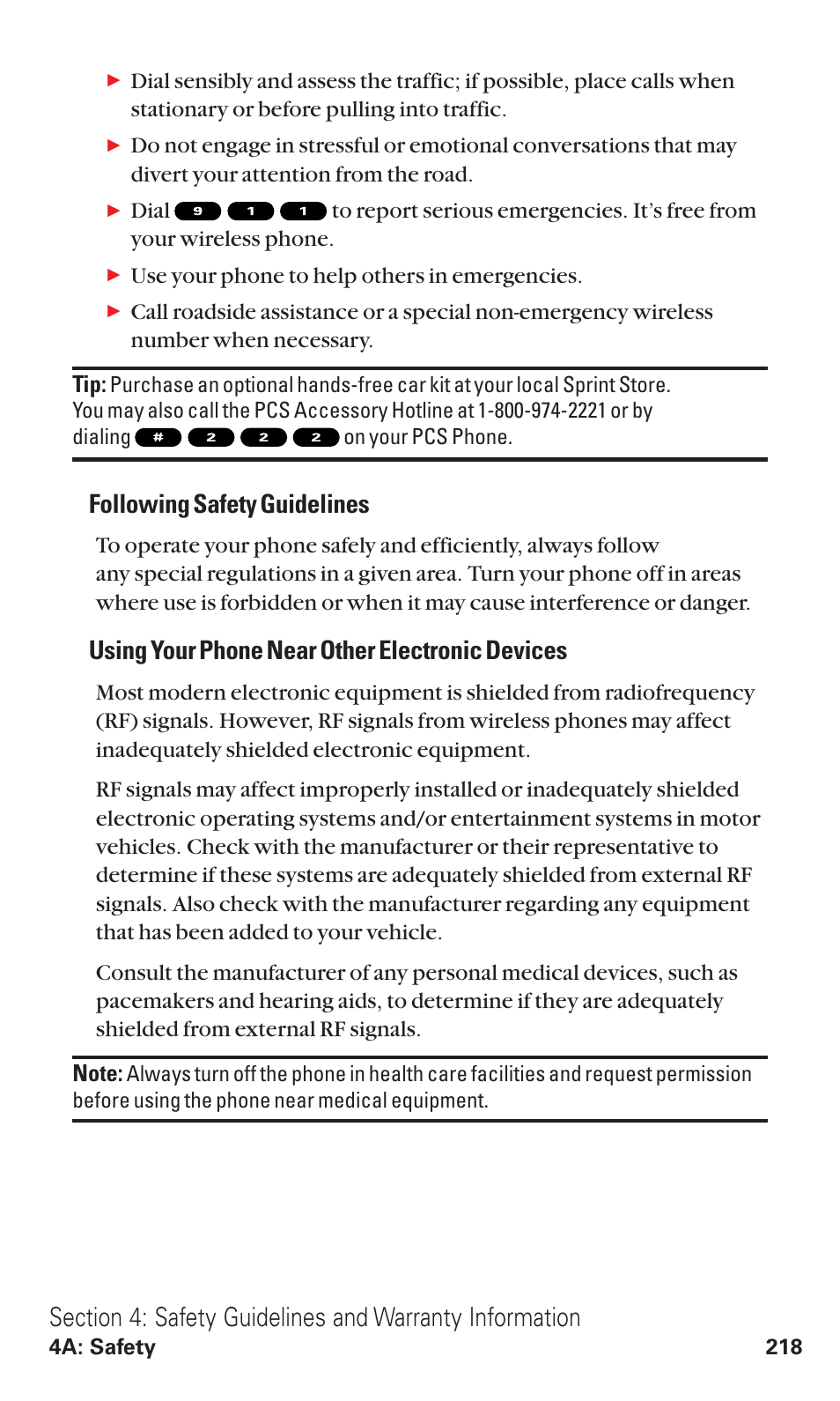 Following safety guidelines, Using your phone near other electronic devices | Sanyo VM4500 User Manual | Page 230 / 244