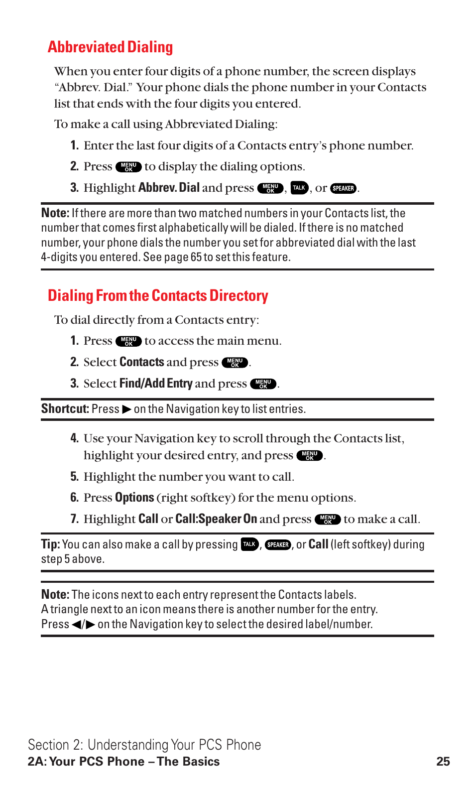 Abbreviated dialing, Dialing from the contacts directory | Sanyo VM4500 User Manual | Page 37 / 244