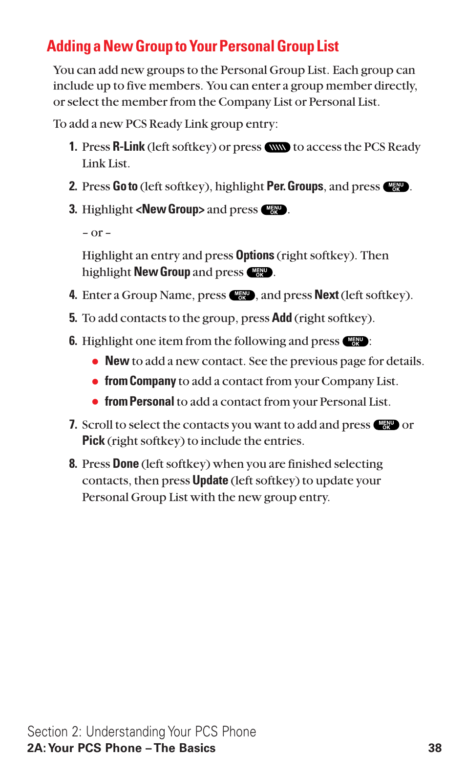 Adding a new group to your personal group list | Sanyo VM4500 User Manual | Page 50 / 244