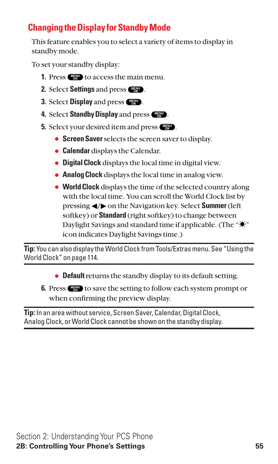 Changing the display for standby mode | Sanyo VM4500 User Manual | Page 67 / 244