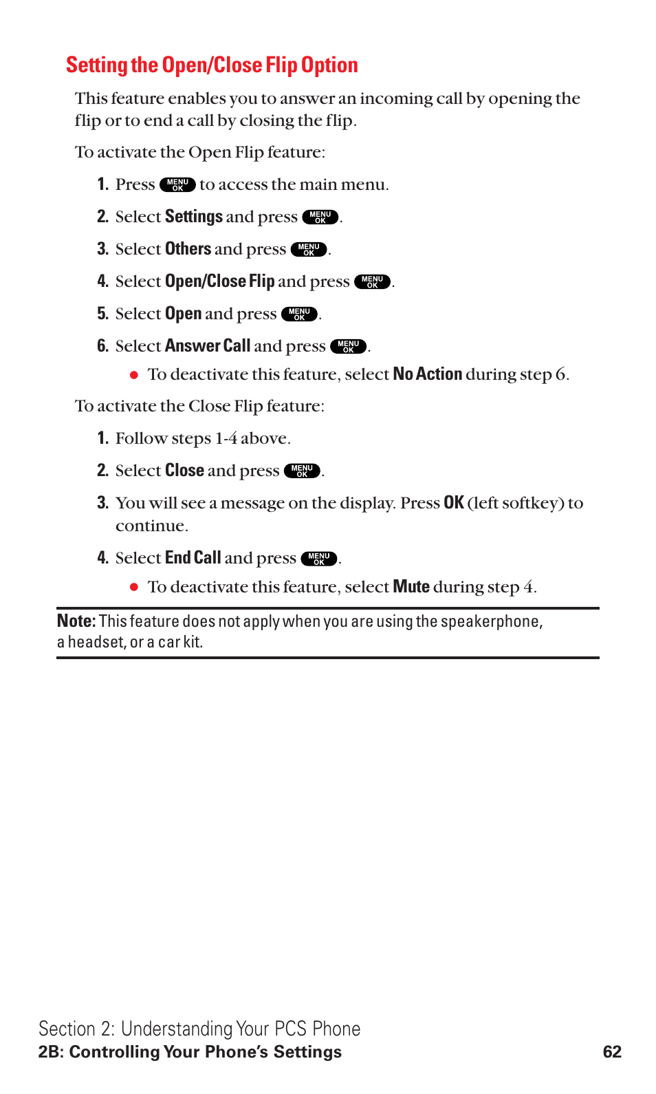 Setting the open/close flip option | Sanyo VM4500 User Manual | Page 74 / 244