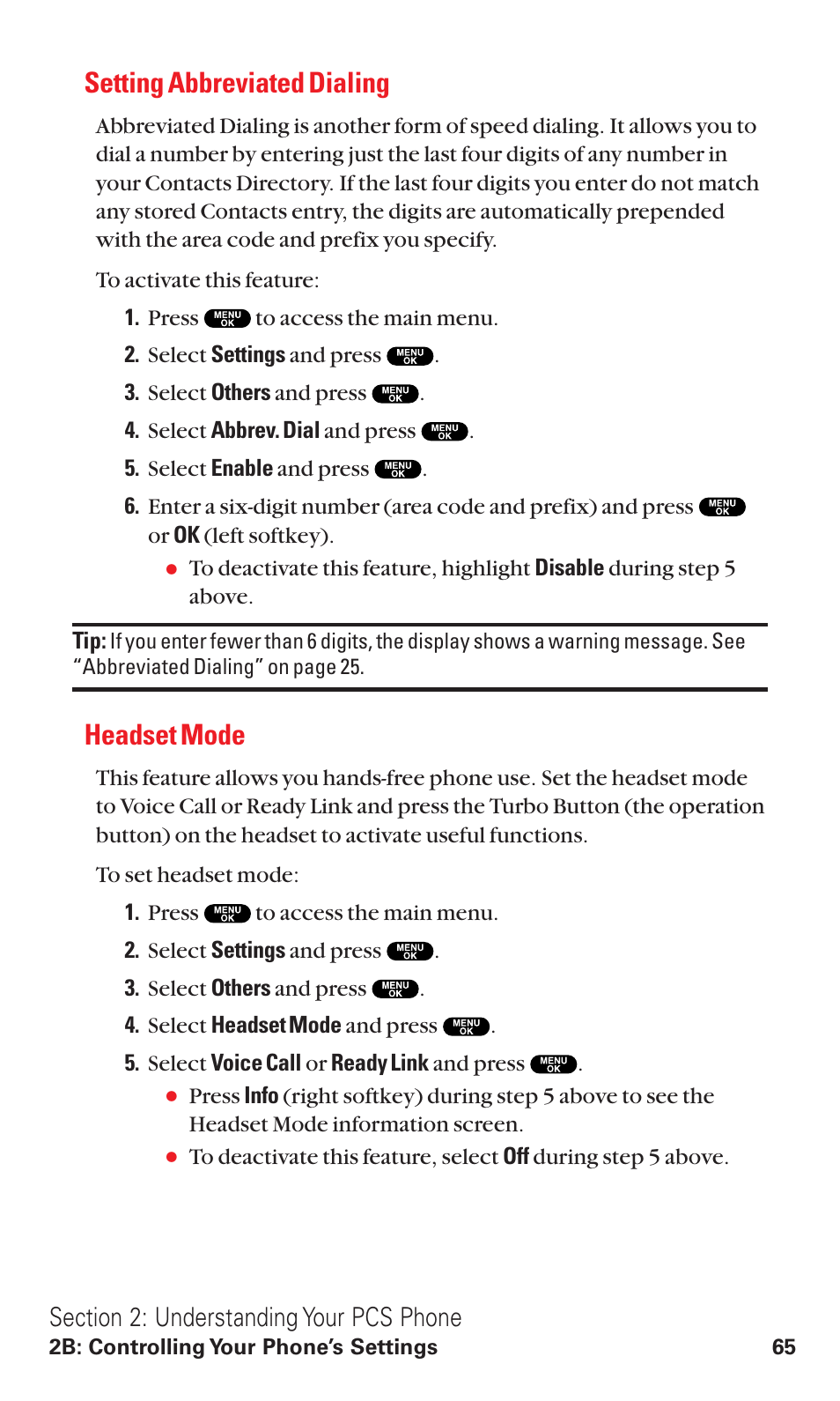 Setting abbreviated dialing, Headset mode | Sanyo VM4500 User Manual | Page 77 / 244