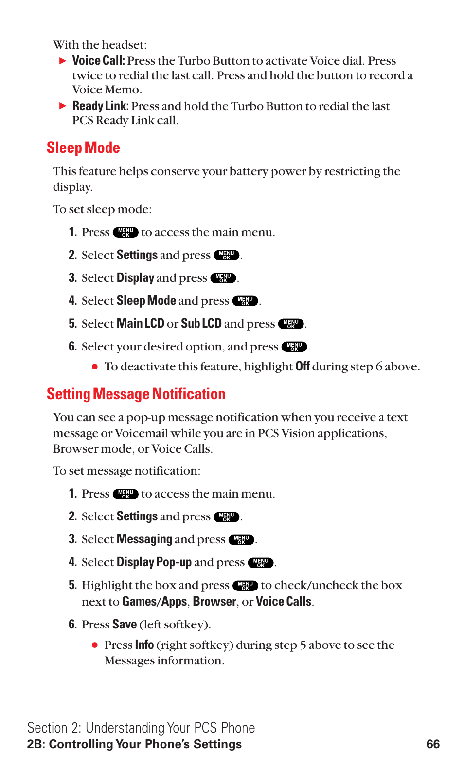 Sleep mode, Setting message notification | Sanyo VM4500 User Manual | Page 78 / 244