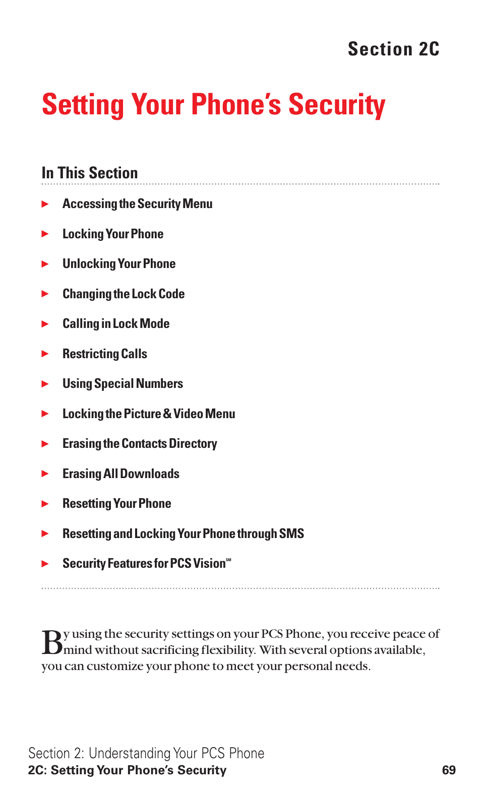 2c. setting your phone’s security, Setting your phone’s security | Sanyo VM4500 User Manual | Page 81 / 244